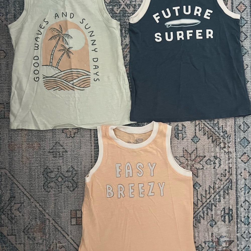 Little Co. Kids Sleeveless Tops Set and swim towel poncho